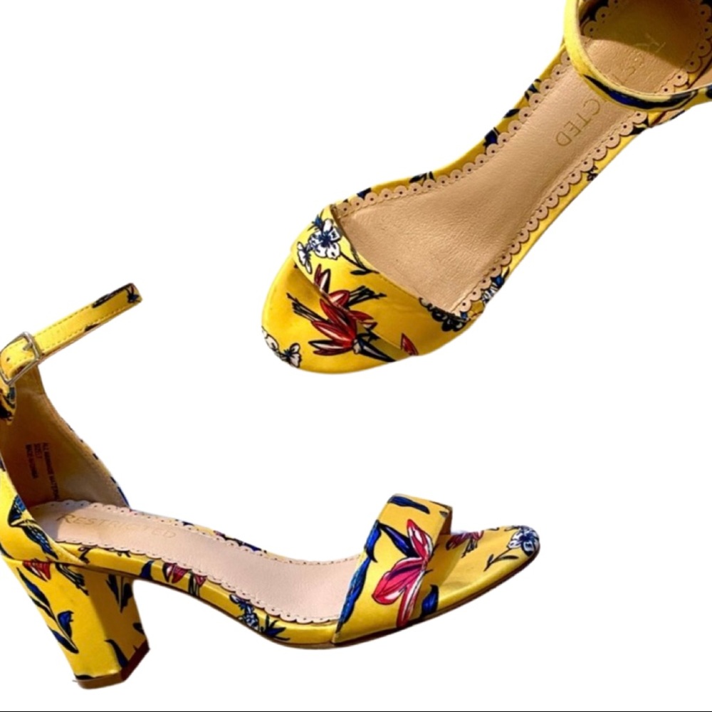 Restricted Shoes | Modcloth First to Flourish Yellow Floral Heels